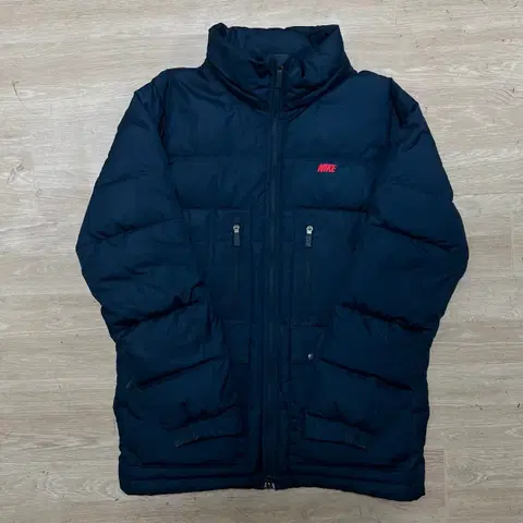 나이키 덕다운 스펠로고 스탠드넥 패딩 점퍼 [네이비] M/95