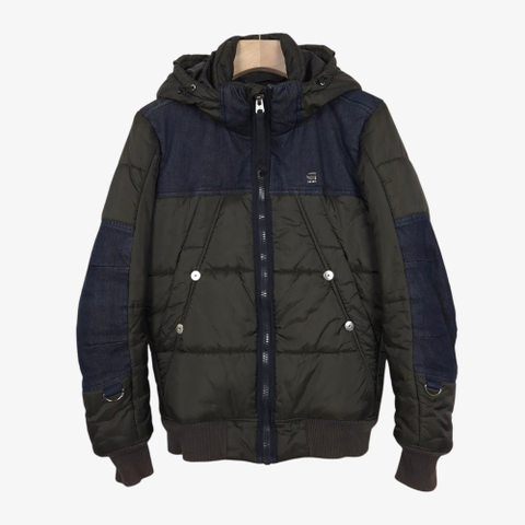 [95] 지스타로우 카키 데님 배색 패딩 자켓