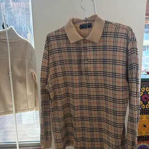 버버리 체크 긴팔 카라셔츠