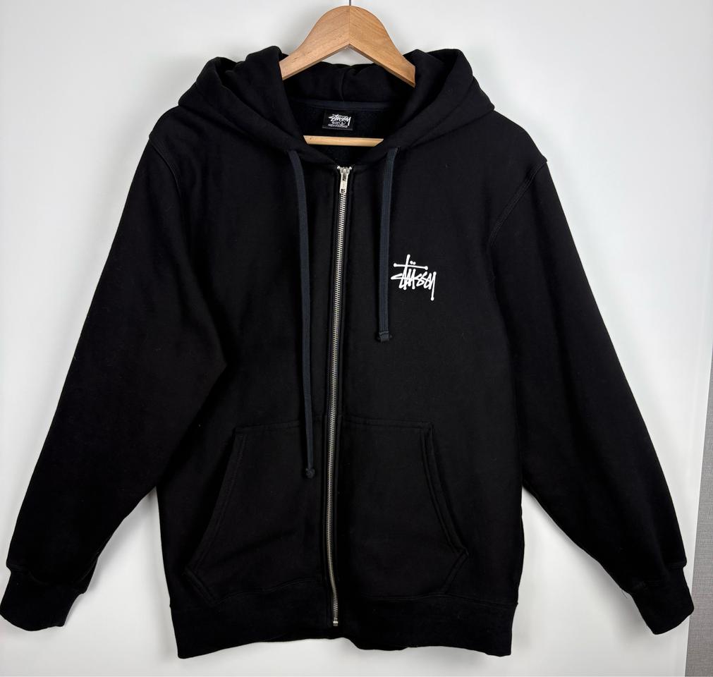 스투시 베이직 로고 기모 후드 집업