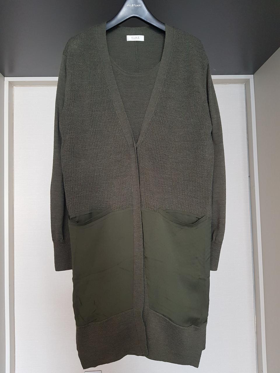 타임 실크배색 레이어드 롱니트(택포)