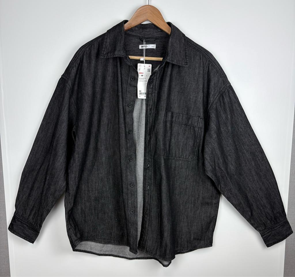 스파오 오버핏 데님 셔츠 (새상품)