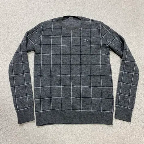 라코스테 체크 패턴 니트 그레이 여성 95