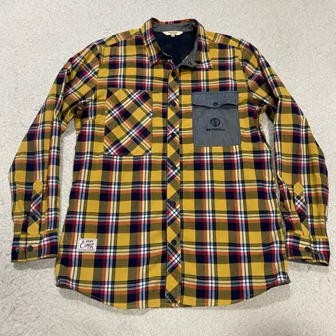 빈폴 아웃도어 체크 셔츠 남방 옐로우 105