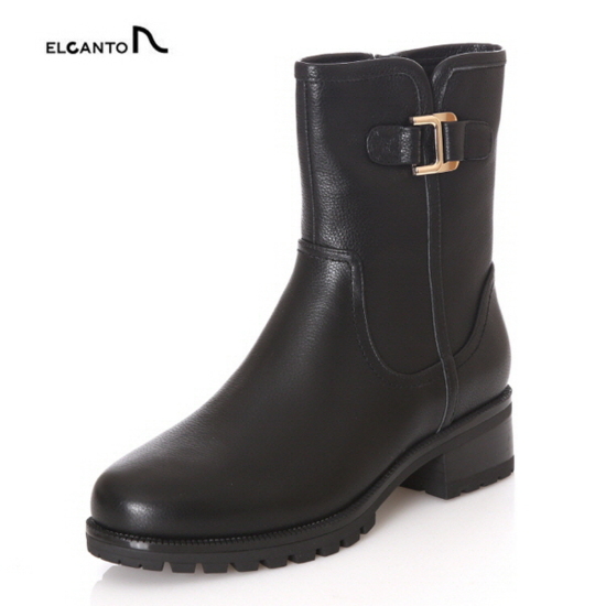 235 엘칸토 여성 기모 하프부츠 LCWH95U24C 블랙 염소가죽