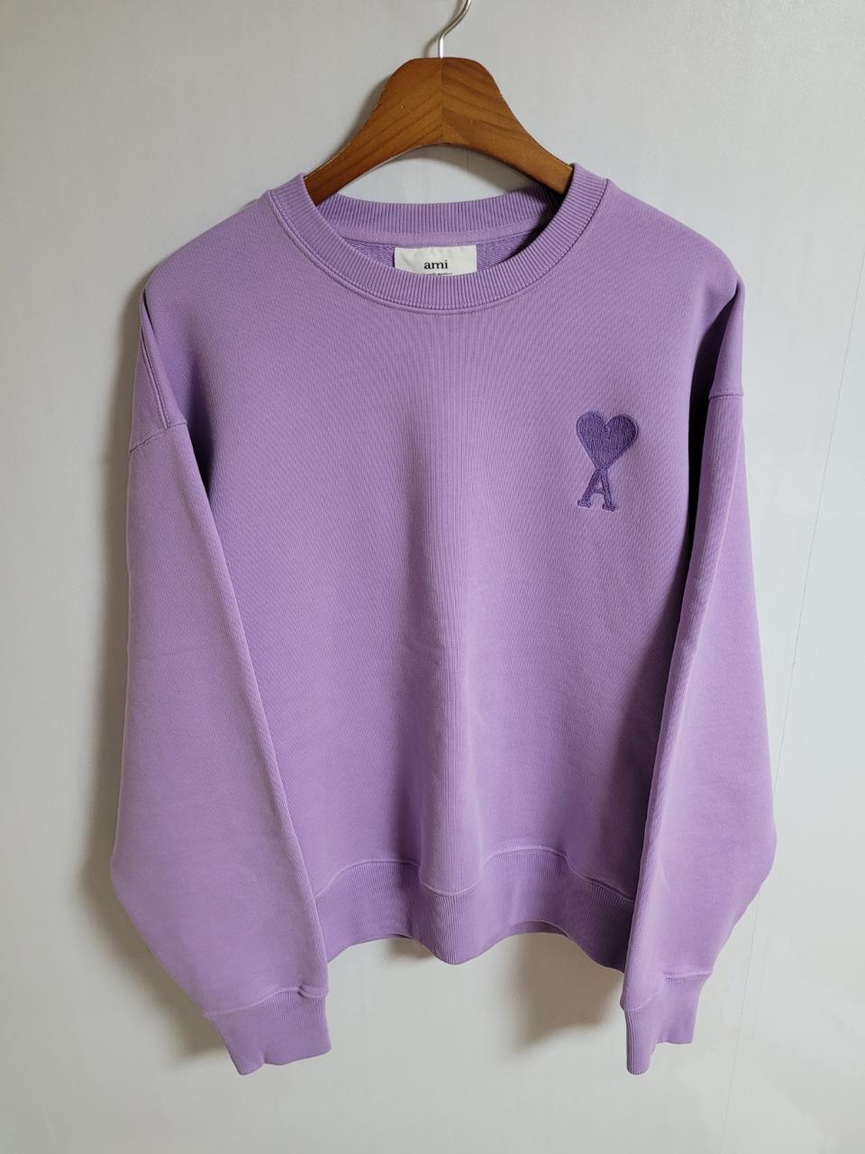 [XL] 아미 퍼플 톤앤톤 빅하트 자수 맨투맨 E21HJ028