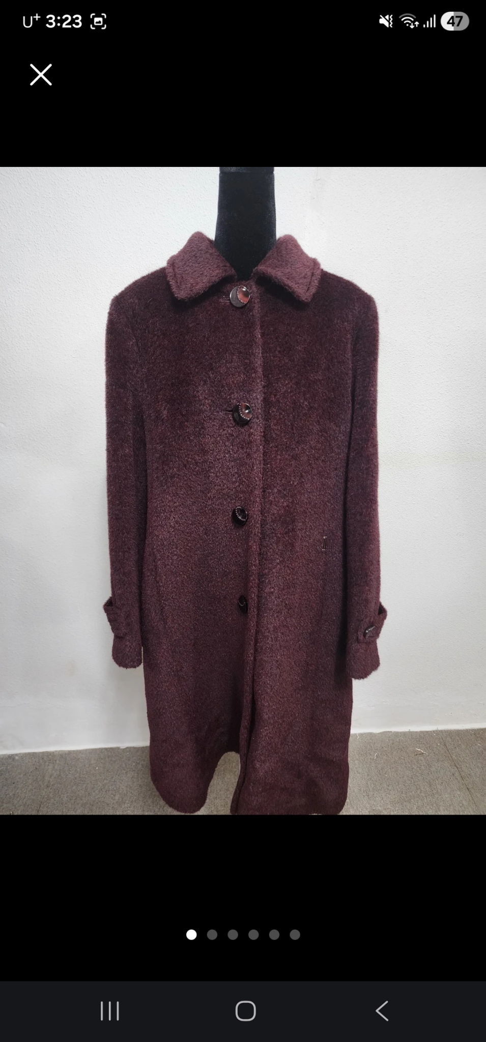 마담 폴라 알파카 코트 버건디 77~88