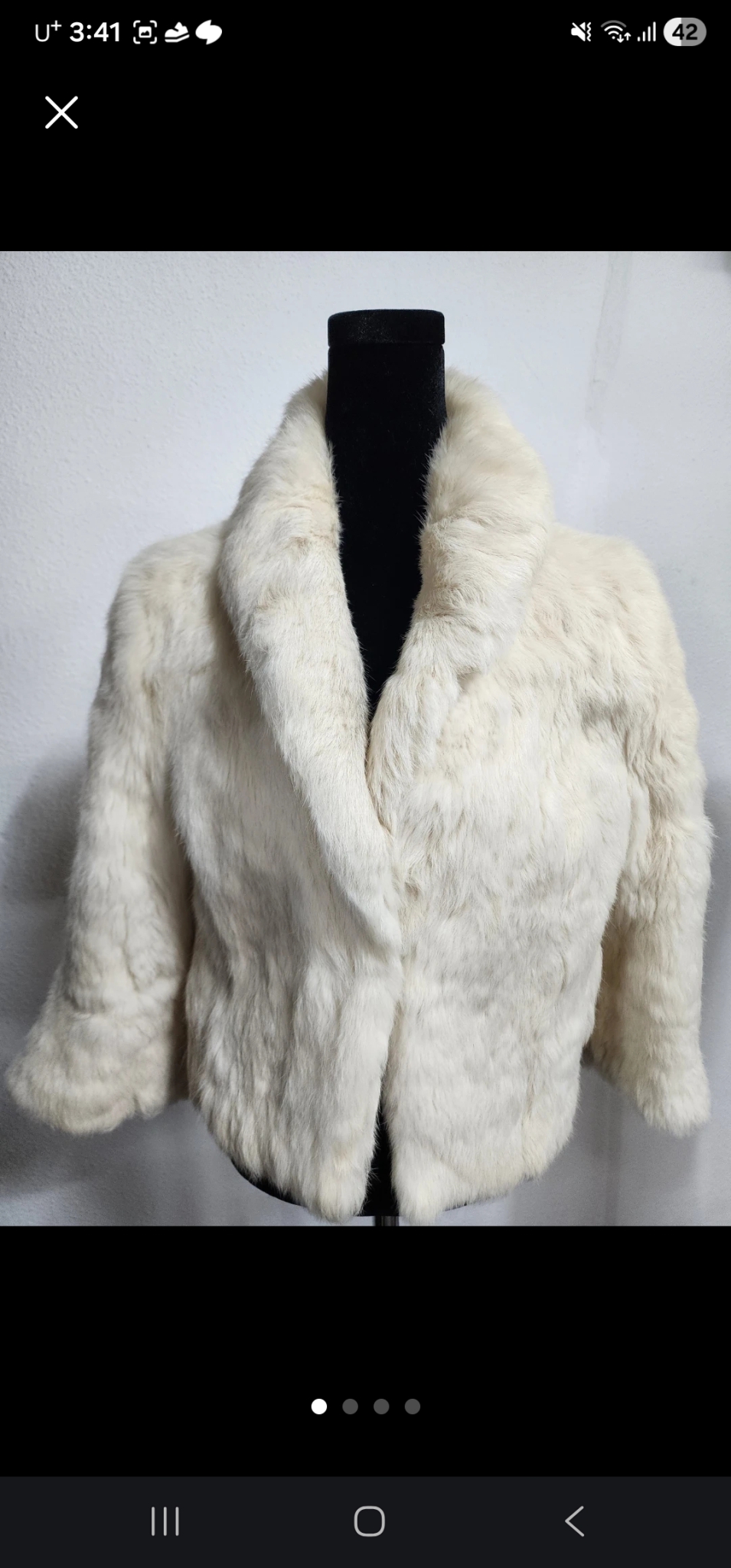 Sara fur 아이보리 토끼털 코트 F 새옷