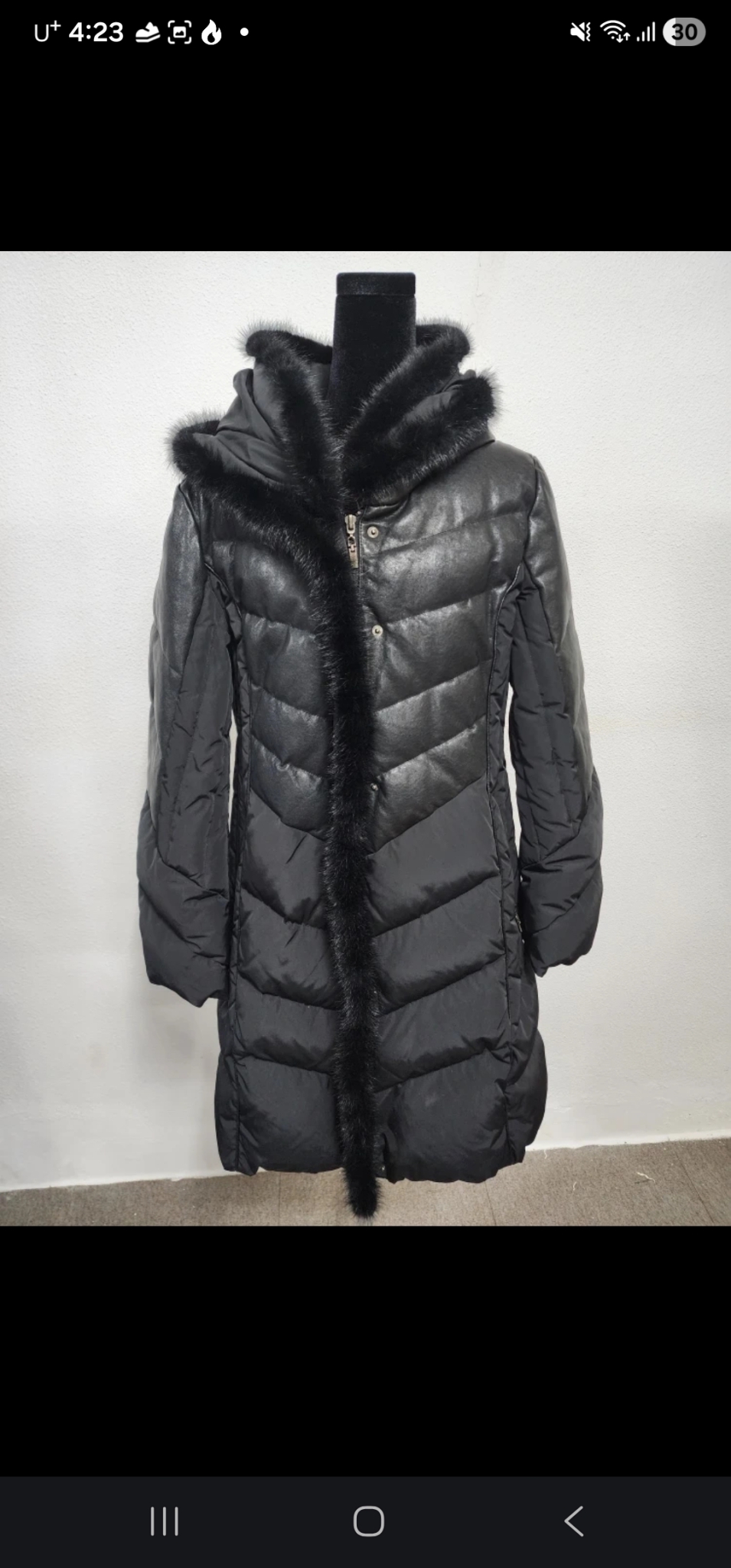 공화신 컬렉션 밍크 가죽 덕다운 롱패딩 77사이즈