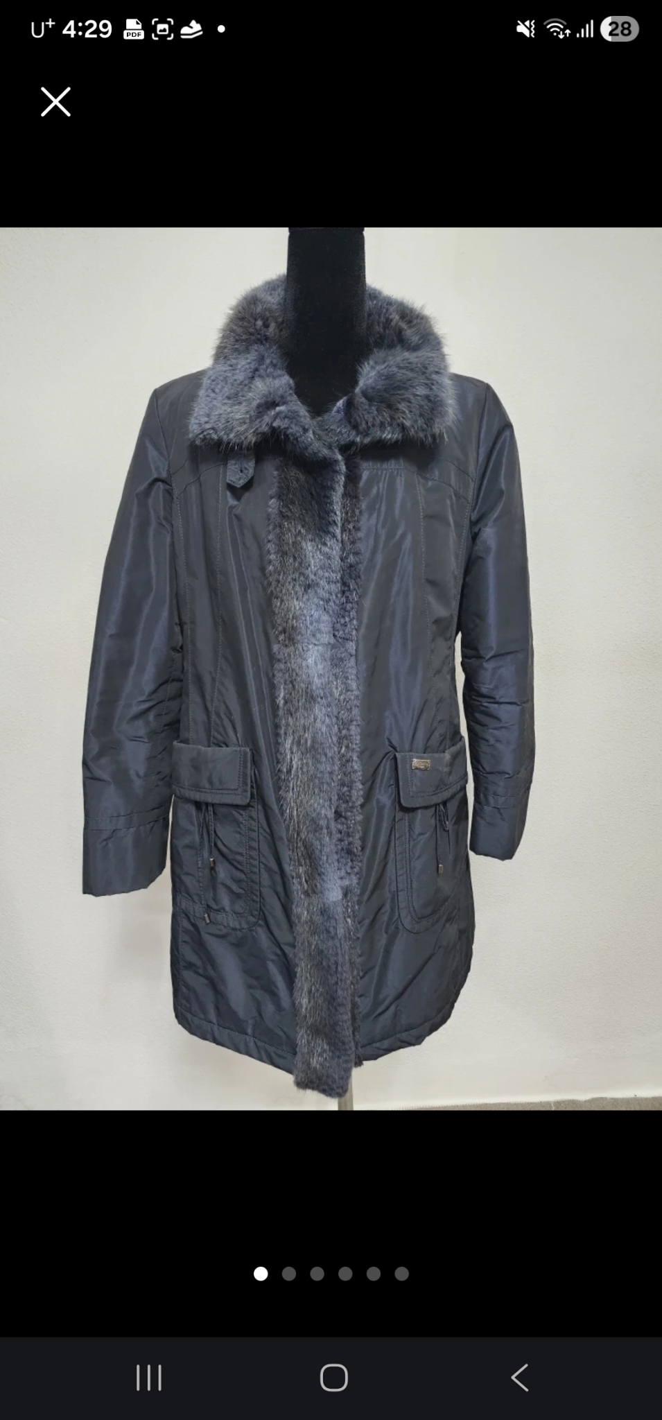 Elegance Sports 퍼 트리밍 블랙 롱 코트 95