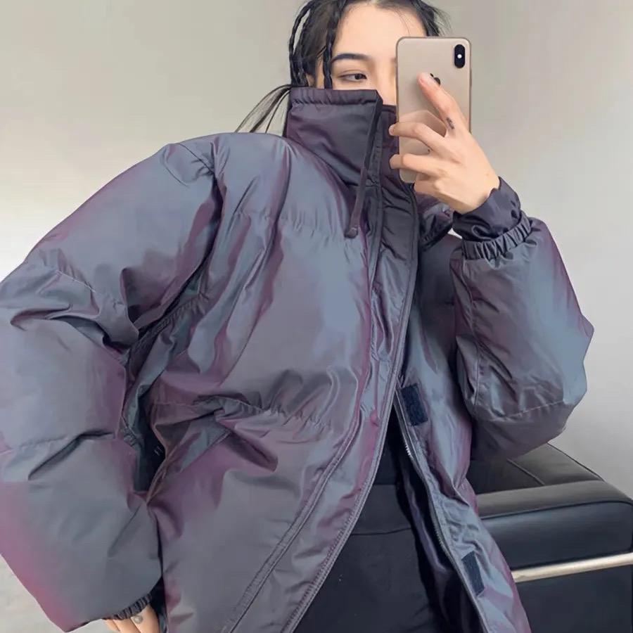 피오갓 에센셜 푸퍼 패딩 블랙퍼플 공용L사이즈 새상품