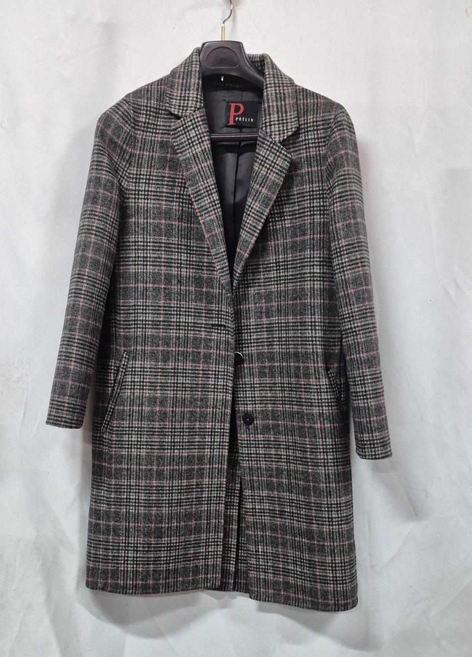 PRELLIN 체크 여성 롱코트(55)