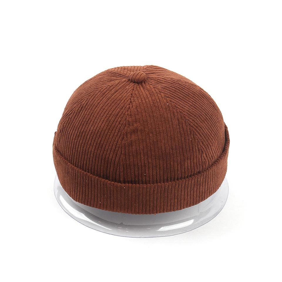56-58cm 브라운 코듀로이 핸콧 무지 캡 모자 / C013P -062