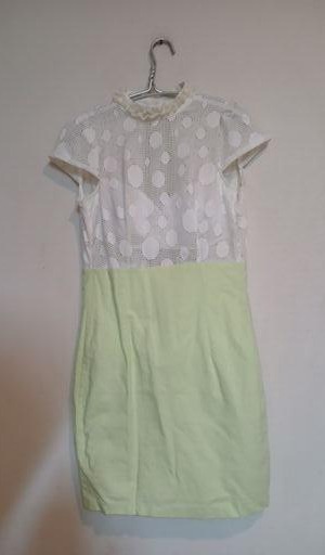 나롱쥐 화이트 레이스 민트 캡 원피스 망사 드레스 섹시 홀복 파티 클럽룩