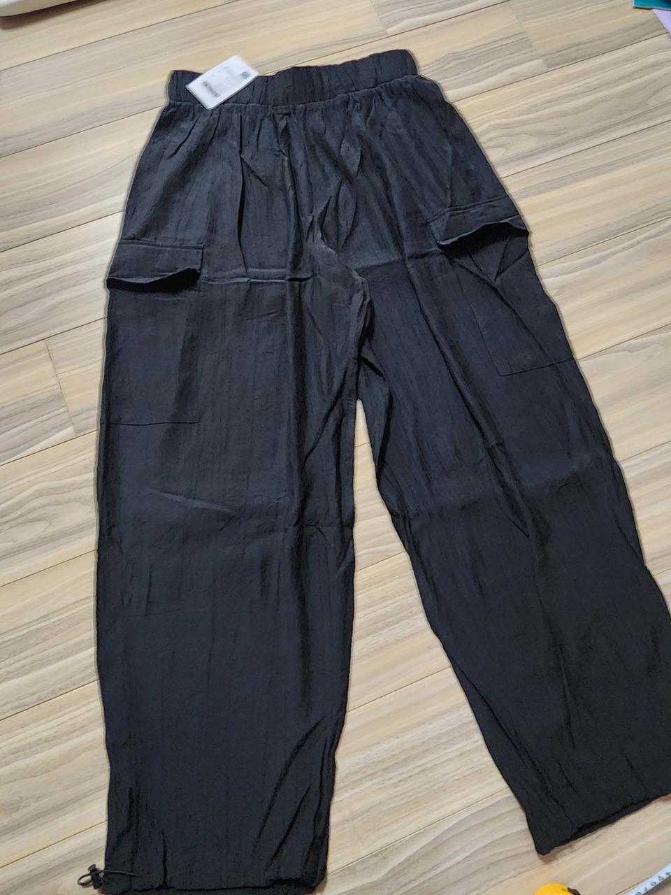 에잇세컨즈경량링클카고밴딩팬츠바지블랙