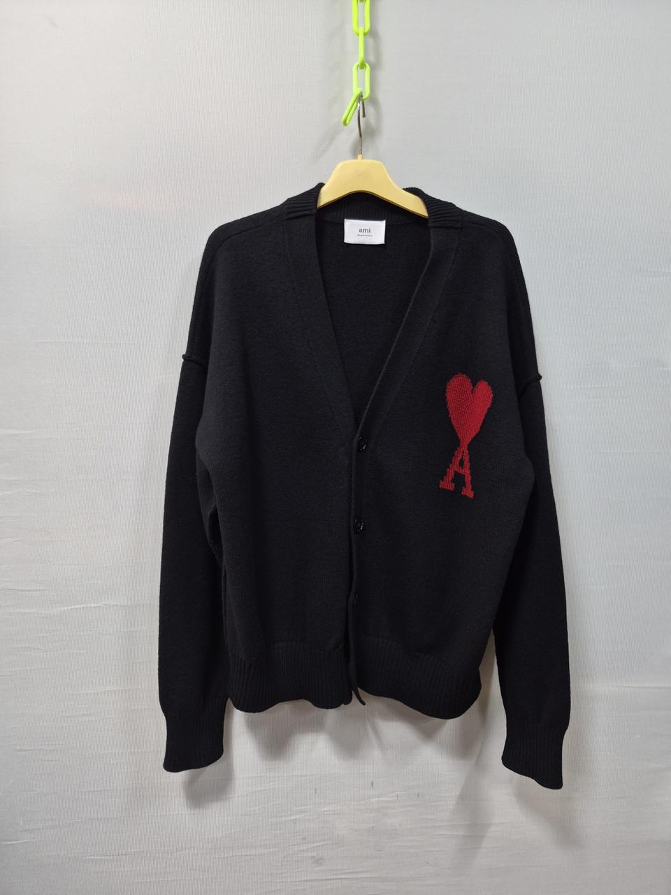 백화점판 23년 아미 빅 하트 가디건 오버핏 남성 XL 110