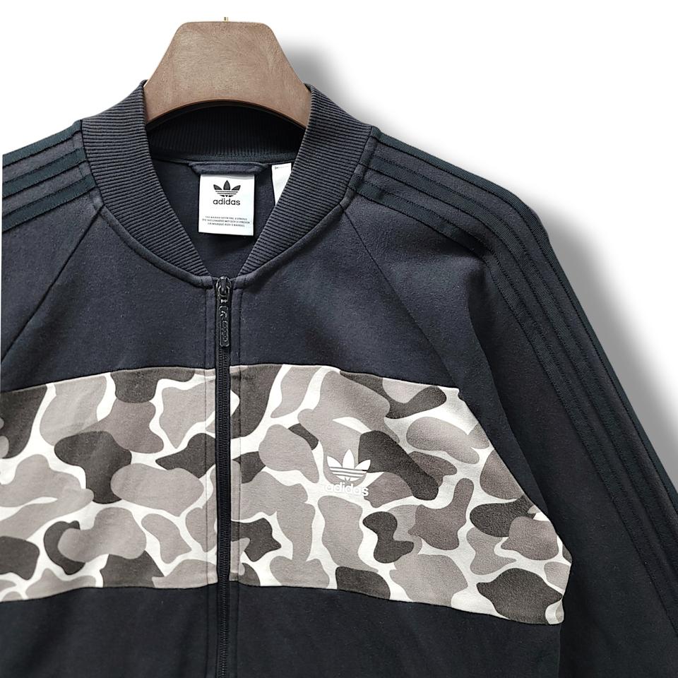 [XL/105] 아디다스 블랙 카모플라쥬 스플라이싱 집업