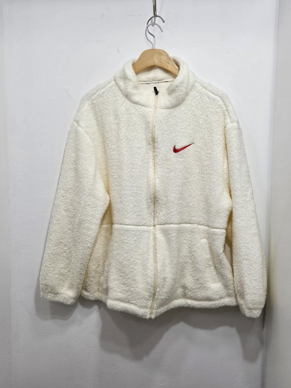 나이키(Nike) 아이보리 뽀글이 플리스 집업 100