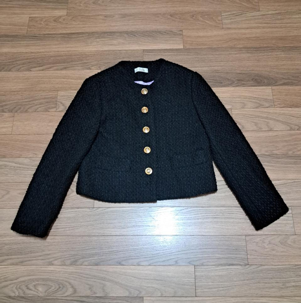 블랙 트위드 자켓