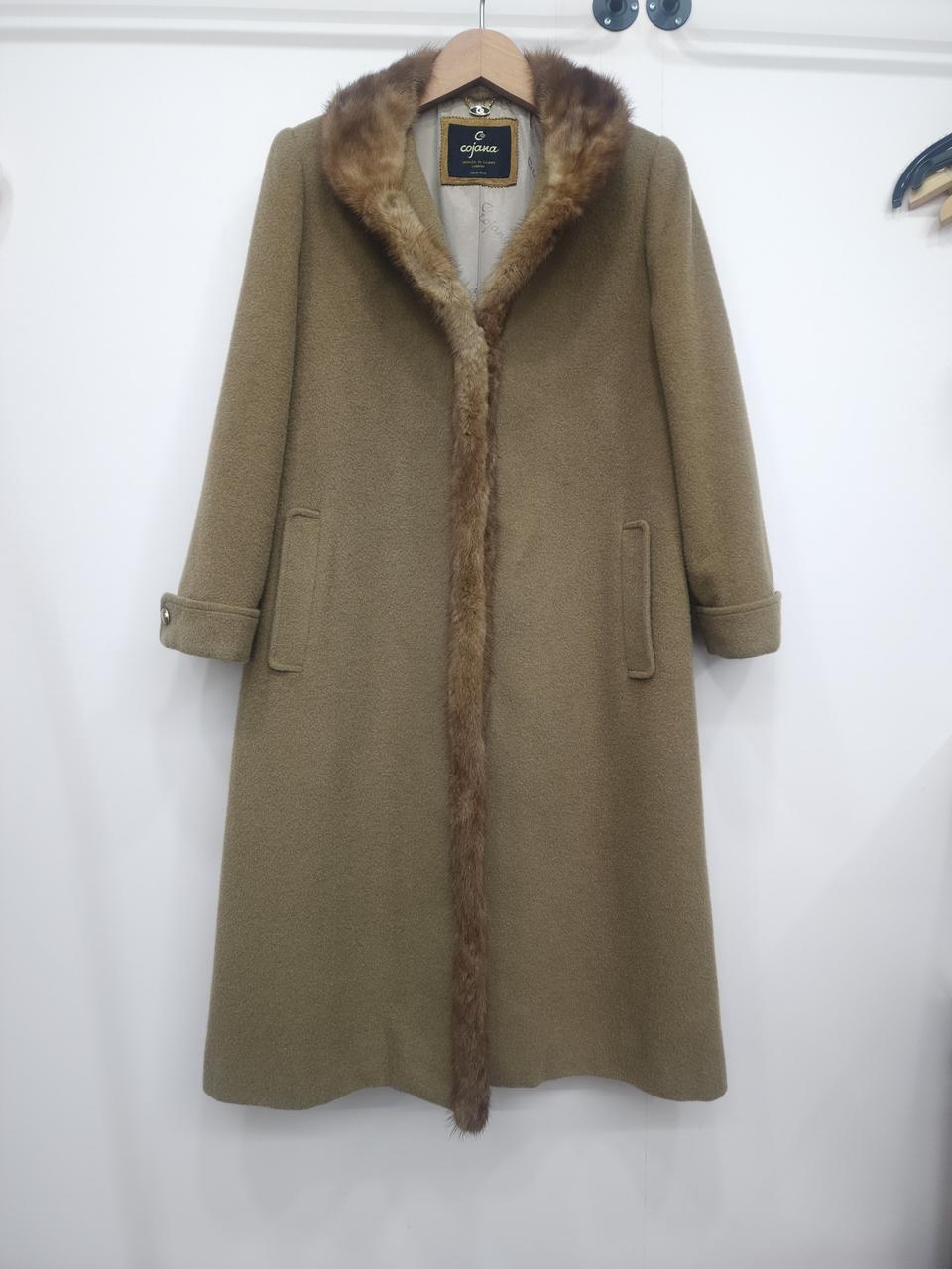 일본빈티지/COJANA 울 알파카혼방 밍크퍼 롱코트