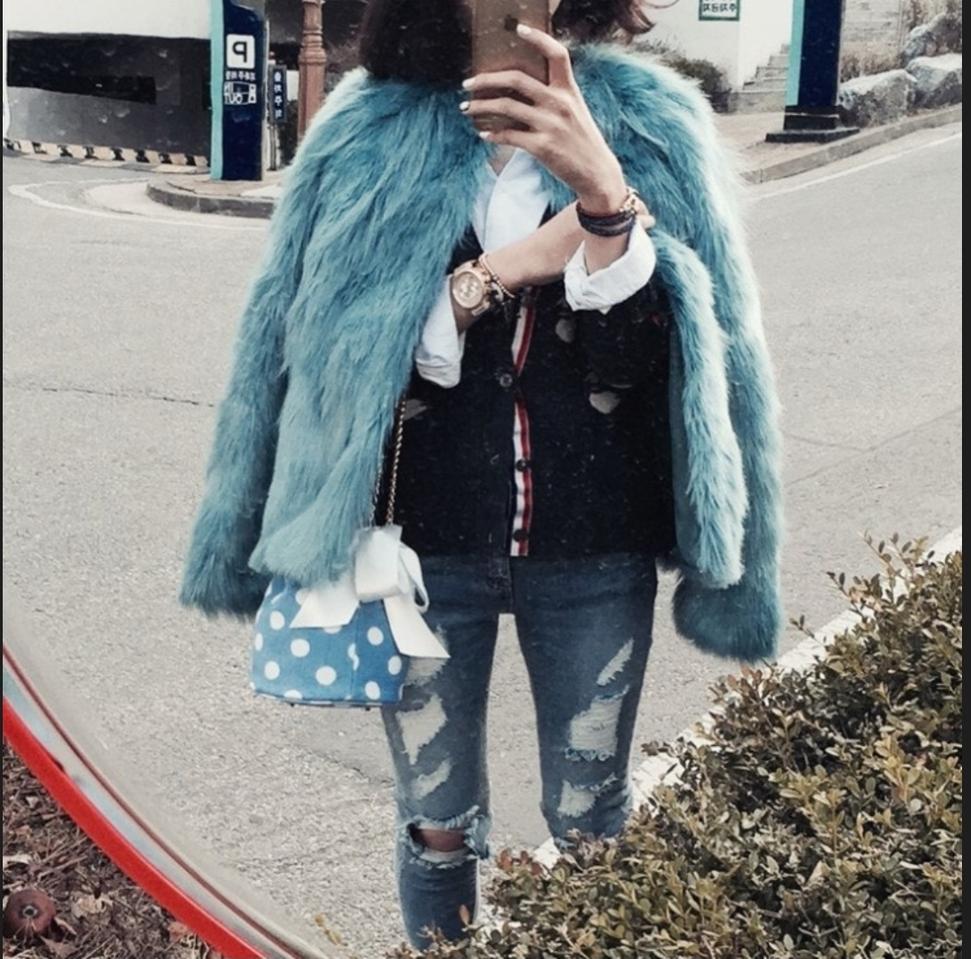 페이크 퍼 코트