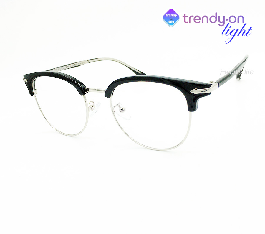 트렌디온 L(Light) 블랙 실버 하금안경테 남녀 H-EOC6O 새제품
