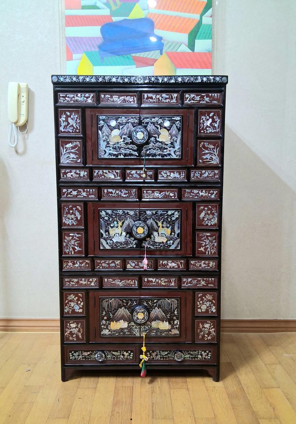 자개애기삼층장  자개장