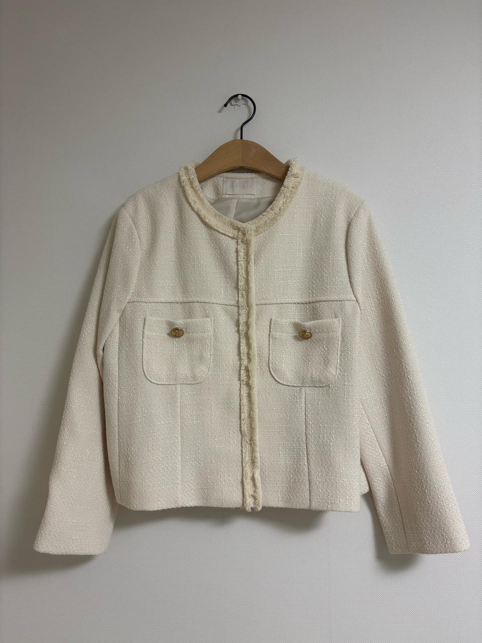 히든단추 태슬 트위드 자켓