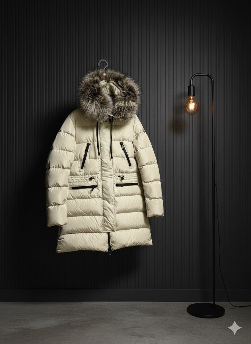 몽클레어 여성 롱패딩 아이보리