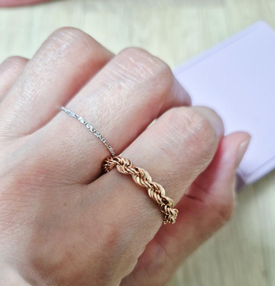 14k로즈 로프체인반지(13호)