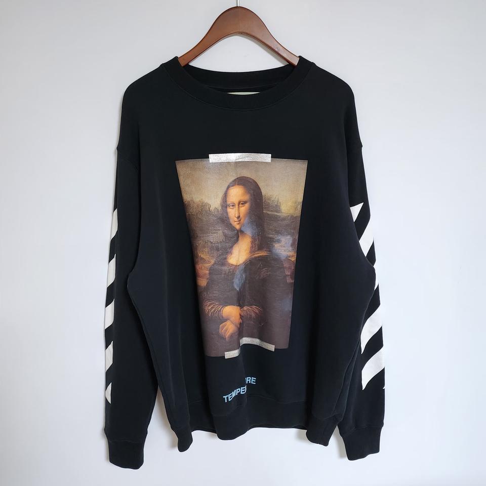 [L] 오프화이트 블랙 모나리자 맨투맨 OMBA003S18003012