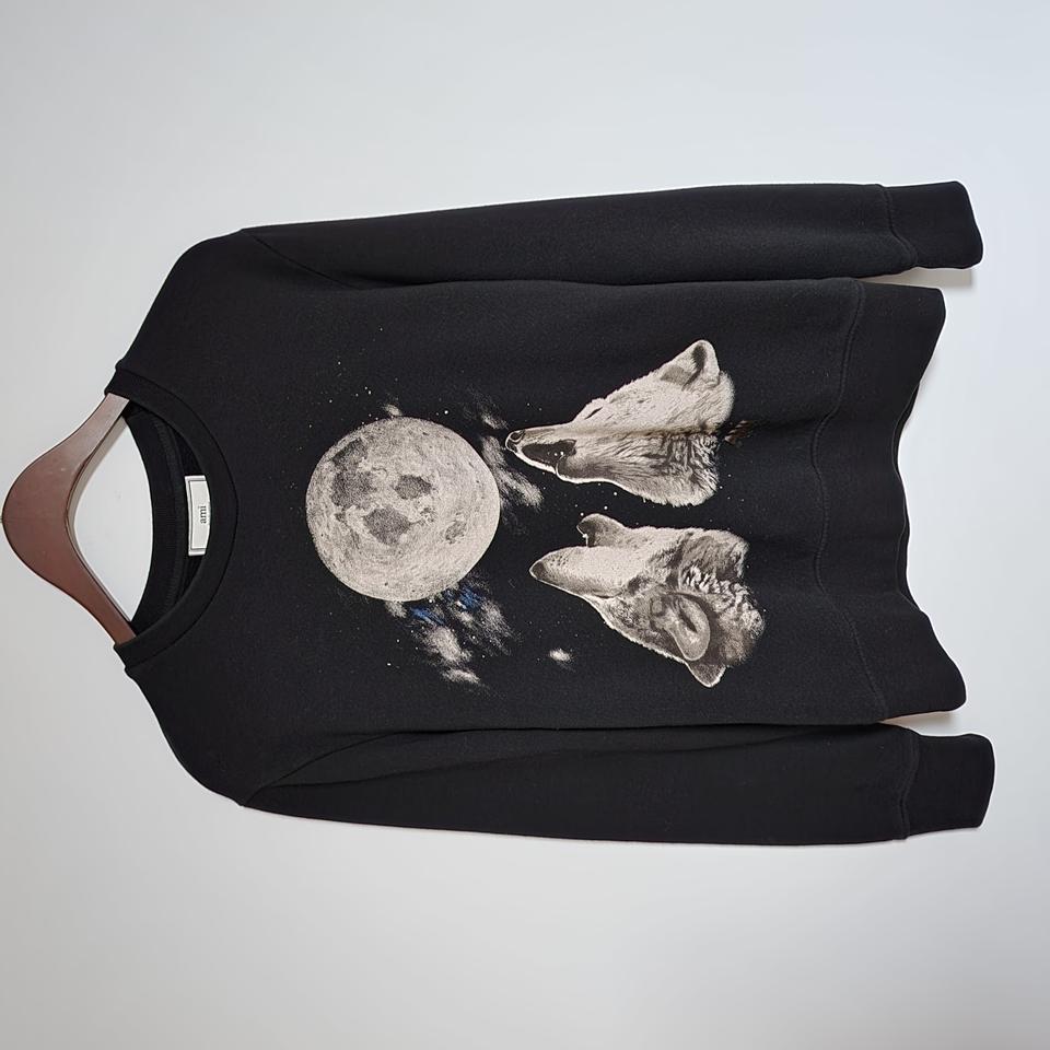 [M] 아미 블랙 문라이트 울프 맨투맨 H16J003