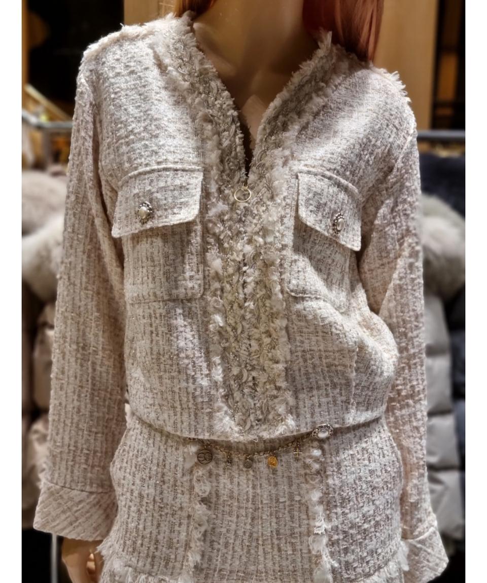 에고이스트 트위드 노카라자켓