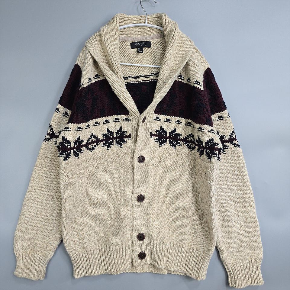 지아네티(GIANETTI) 이태리 숄카라 니트 가디건 XL