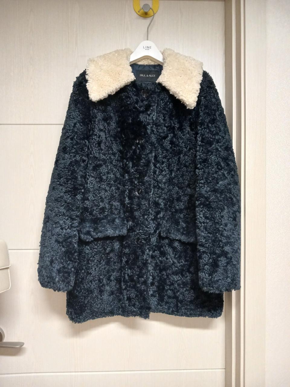 2회착용●PAUL&ALICE 페이크 양털 누빔코트