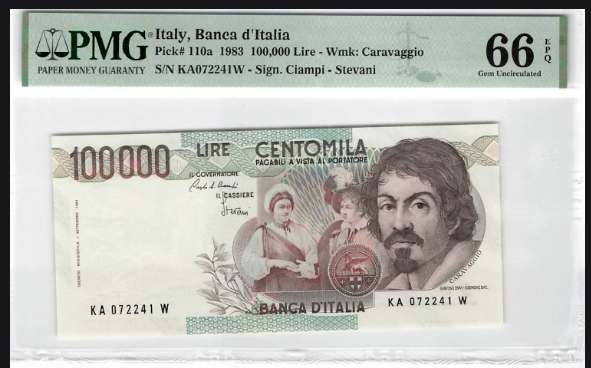 이탈리아 1983년 100000 리라 PMG 66 EPQ
