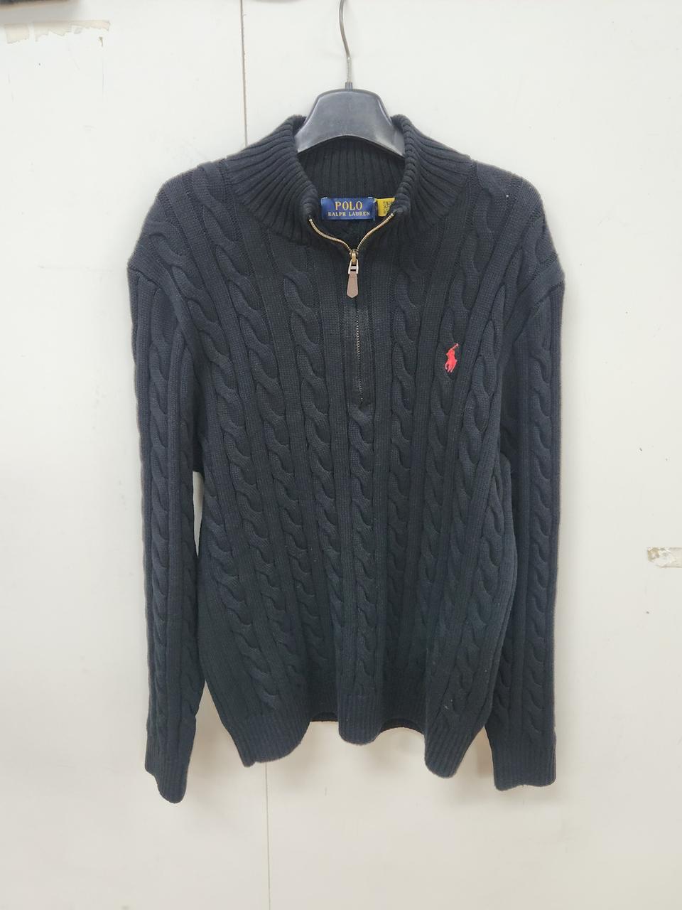 (정품) 폴로랄프로렌 케이블 니트 코튼 지퍼스웨터 (L)