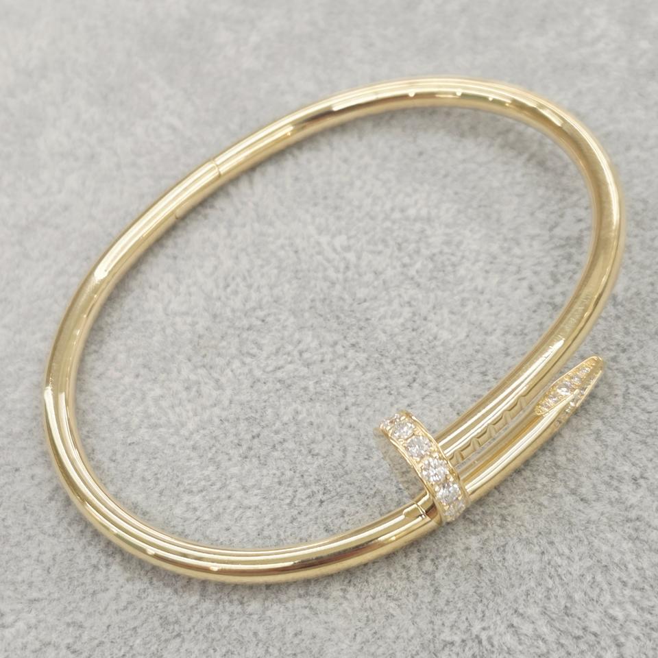 [17호] 까르띠에 저스트 앵끌루 하프 다이아 못팔찌 옐로우 골드