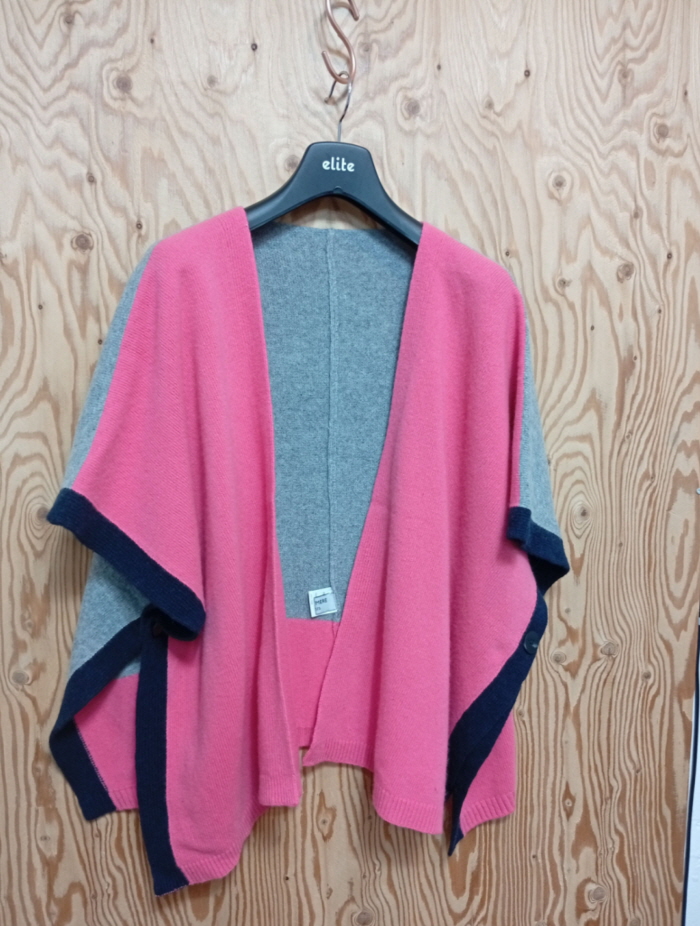 플러쉬미어 울&캐시미어 판쵸가디건