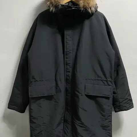 95-100 에잇세컨즈 덕다운 오리털 라쿤 롱 패딩파카 정품