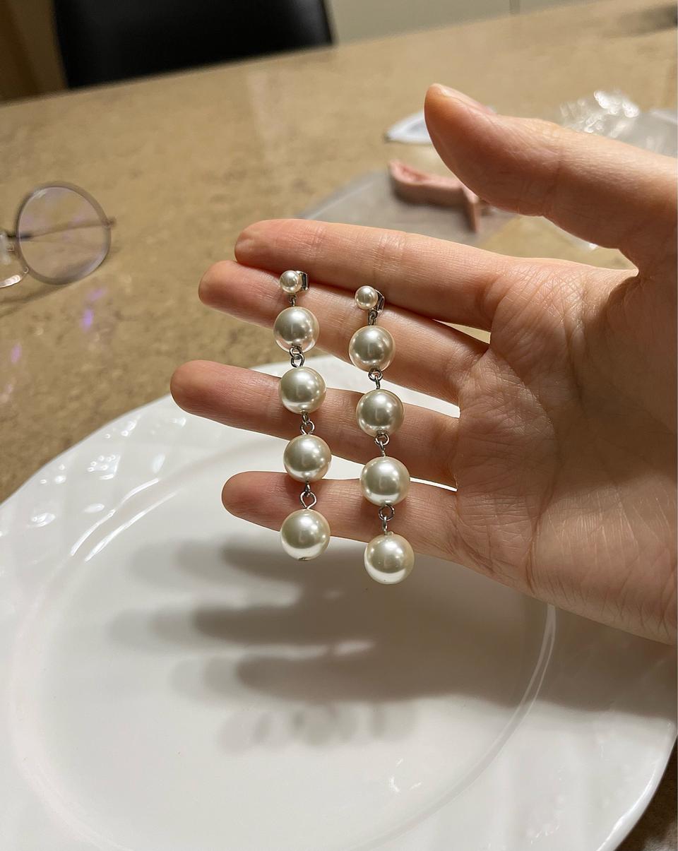 진주 드롭 귀걸이