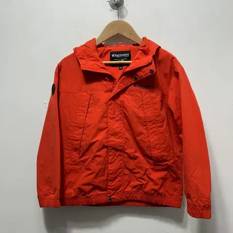 디스커버리 오렌지색 바람막이 후드 자켓 키즈 140사이즈