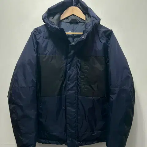 아디다스 네이비 후드 패딩 점퍼 M