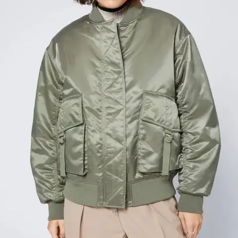 앤아더스토리즈 새틴 블루종 자켓