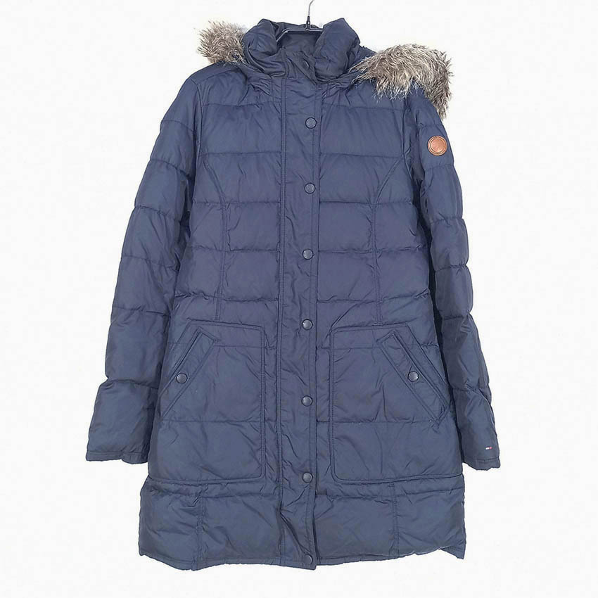 타미힐피거 여성 후드퍼 중경량 하프다운패딩 네이비 (HU42501)
