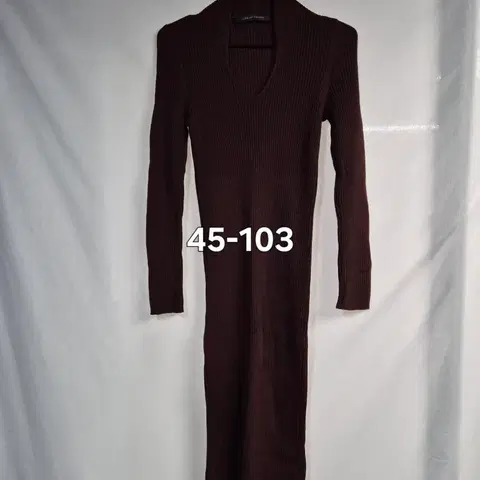 VOV 브라운 골지 원피스+후드넥 셋트 45-103