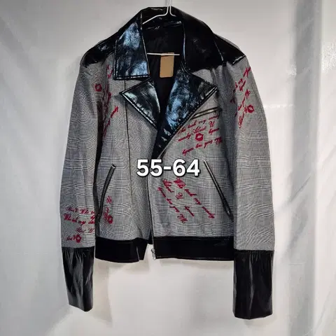 체크 레터링 애나멜카라 자켓 55-64