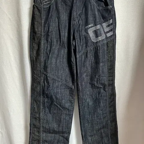 후부 FUBU 데님 빈티지 와이드 팬츠 청바지 32