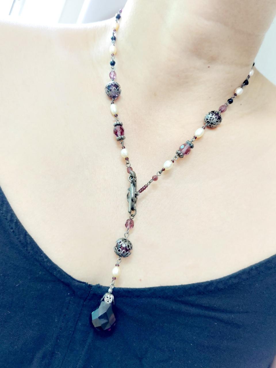 보헤미안 원석 목걸이입니다