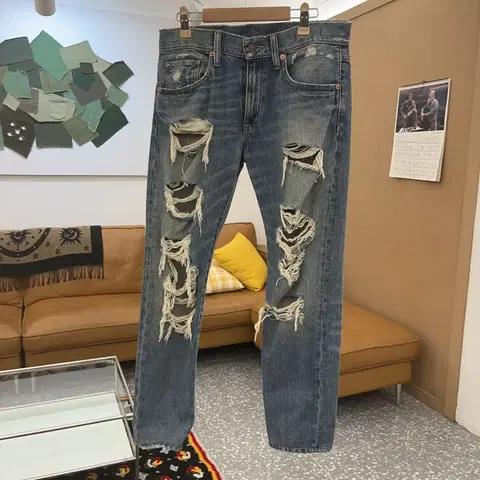 데님 앤 서플라이 빈티지 데미지 디스트로이드 데님팬츠 C08430